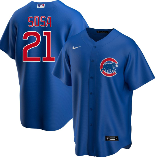 Men's Chicago Cubs Blank #21 Sammy Sosa Blue Cool Base Stitched Jersey
